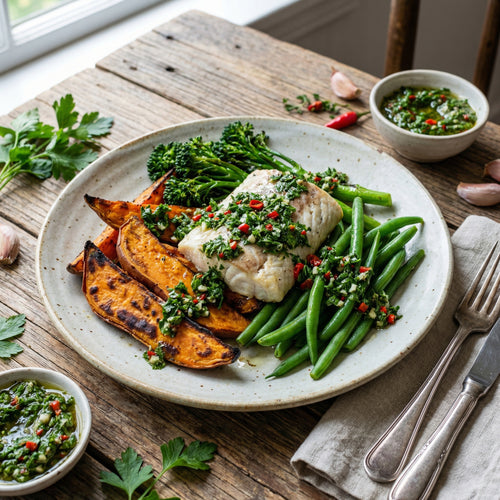 Barramundi with Vegetables and Chimichurri