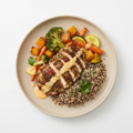 Herb-crusted Chicken, Quinoa, Seasonal veg