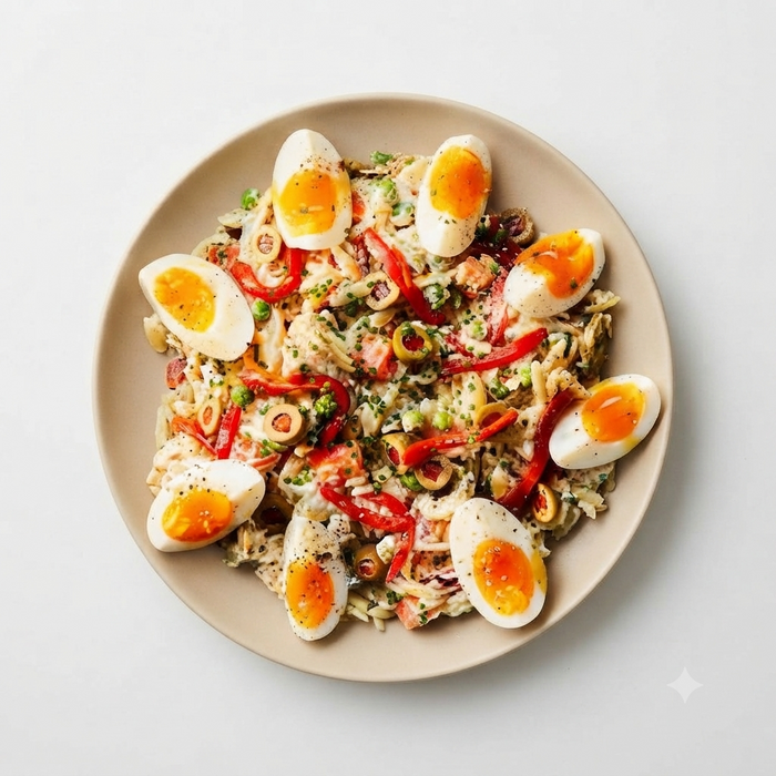 Orzo Russian Salad with Tuna